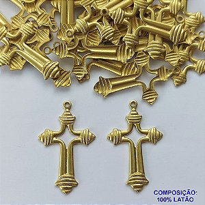 ACESSÓRIO NO BRUTO PRONTO PARA O BANHO(CX79) - (3.21111A1) CRUCIFIXO 20X33MM - COMPOSIÇÃO: 100% LATÃO - PESO TOTAL 1,3GR - BRU0002699