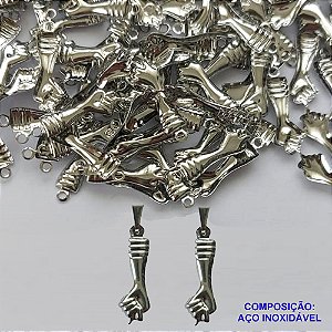 PINGENTE EM AÇO INOXIDÁVEL(CX99) - PINGENTE FIGA DUPLA 6X20MM - AÇO1318