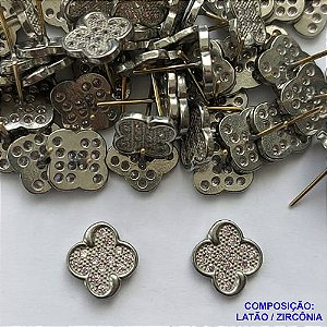 BRINCO NO BRUTO PRONTO PARA O BANHO (CX80) - (MAD) BRINCO DE PINO TIPO VAN CLEEF COM ZIRCÔNIAS ROSA 12MM - COMPOSIÇÃO: LATÃO / ZIRCÔNIA - PESO TOTAL 2,3GR - BRU13480