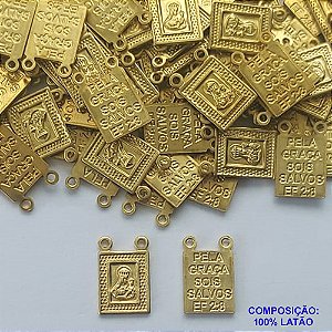 ACESSÓRIO NO BRUTO PRONTO PARA O BANHO(CX78) - (1342) ESCAPULÁRIO NOSSA SRA DO CARMO COM DUAS ARGOLINHAS 10MM - COMPOSIÇÃO: 100% LATÃO - PESO TOTAL 0,5GR - BRU0002732