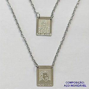 ESCAPULÁRIO EM AÇO INOXIDÁVEL (CX72)- ESCAPULÁRIO PADRE CÍCERO - TAMANHO: 60CM - COMPOSIÇÃO: AÇO INOXIDÁVEL - AÇO1325