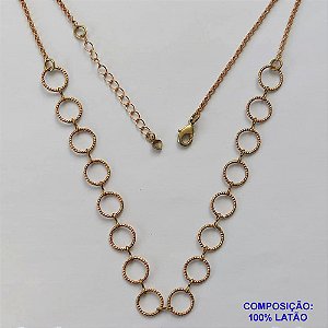 SHOCKER NO BRUTO PRONTO PARA BANHO - SHOCKER COM CORRENTE ELO PORTUGUÊS E CORRENTE COM ELEMENTOS VAZADOS (P40 / COL598) - TAMANHO 40CM + EXTENSOR - PESO: 4,8GR - FECHO LAGOSTA - BRU13495
