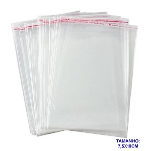 SAQUINHO PLÁSTICO COM ABA ADESIVADA 7,5X10CM - EMBALAGEM COM 100 UNIDADES - BRU0002753