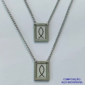 ESCAPULÁRIO EM AÇO INOXIDÁVEL(CX75) - ESCAPULÁRIO PEIXE SIMBOLO CRISTÃO - TAMANHO: 60CM - COMPOSIÇÃO: AÇO INOXIDÁVEL - AÇO1339