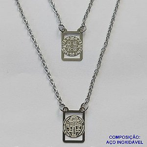 ESCAPULÁRIO EM AÇO INOXIDÁVEL(CX75) - ESCAPULÁRIO SÃO BENTO - TAMANHO: 60CM - COMPOSIÇÃO: AÇO INOXIDÁVEL - AÇO1341