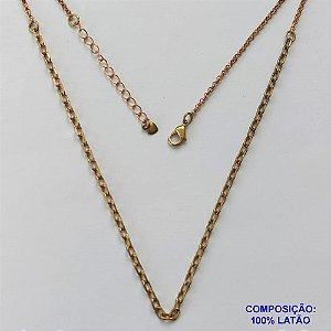 SHOCKER NO BRUTO PRONTO PARA BANHO - SHOCKER COM CORRENTE ELO PORTUGUÊS E CORRENTE CADEADO 2MM - TAMANHO 40CM + EXTENSOR - PESO: 3,6GR - FECHO LAGOSTA - BRU13505