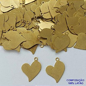 ACESSÓRIO NO BRUTO PRONTO PARA O BANHO(CX77) - (E2935) CHAPINHA CORAÇÃO PARA GRAVAÇÃO 11X15MM - COMPOSIÇÃO: 100% LATÃO - PESO 0,4GR - BRU0002765
