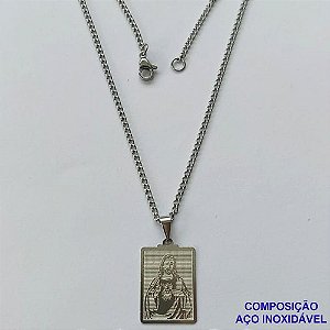 GARGANTILHA EM AÇO INOXIDÁVEL(CX85) - GARGANTILHA COM PINGENTE JESUS CRISTO 14X21MM - TAMANHO: 45CM - COMPOSIÇÃO: AÇO INOXIDÁVEL - AÇO1390