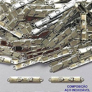 ACESSÓRIOS EM AÇO INOXIDÁVEL(CX85) - PLAQUINHA DESENHADA CORAÇÃO 3X20MM - AÇO1417