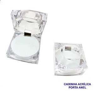 CAIXINHA PORTA ANEL EM ACRÍLICO 4X4CM ESPUMA INTERNA BRANCA (VENDIDO POR UNIDADE) - BRU0002811