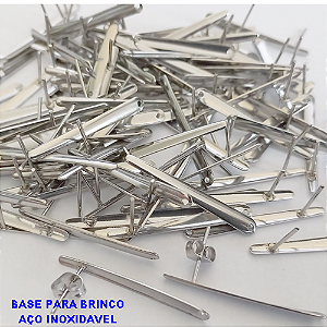 ACESSORIO NO AÇO INOXIDAVEL - BASE PARA BRINCOS JA COM TARRAXA -  TIPO PINO TAMANHO 28X2,5MM - AÇO1430