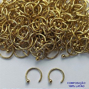 PIERCING NO BRUTO PRONTO PARA O BANHO(CX88) - PIERCING FAKE 10MM- COMPOSIÇÃO: 100% LATÃO - PESO TOTAL 0,4GR - (VENDIDO POR UNIDADE) - BRU13550