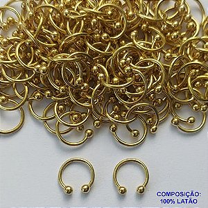PIERCING NO BRUTO PRONTO PARA O BANHO(CX94) - PIERCING FAKE 10MM- COMPOSIÇÃO: 100% LATÃO - PESO TOTAL 0,5GR - (VENDIDO POR UNIDADE) - BRU13551