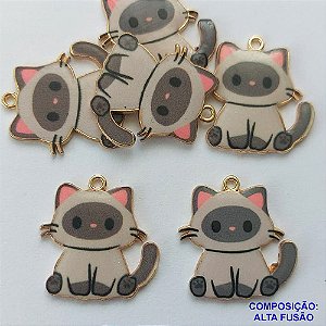 ACESSÓRIO NO BRUTO PRONTO PARA O BANHO - PINGENTE GATINHO CINZA PERSONAGEM DESENHO 22X23MM - COMPOSIÇÃO: ALTA FUSÃO - PESO TOTAL 1,7GR - BRU0002832