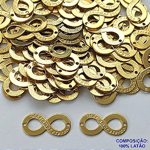 ACESSÓRIO NO BRUTO PRONTO PARA O BANHO(CX94) - (4969) PINGENTE INFINITO MÃE AMOR ETERNO 10X22MM FUROS LATERAIS - COMPOSIÇÃO: 100% LATÃO - PESO TOTAL 0,6GR - BRU0002842