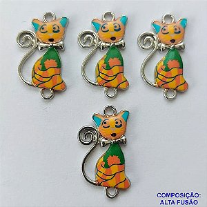 ACESSÓRIO NO BRUTO PRONTO PARA O BANHO(CX88) - PINGENTE GATINHO AMARELO 14X24MM - COMPOSIÇÃO: ALTA FUSÃO - PESO TOTAL 1,3GR - BRU0002858