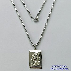 GARGANTILHA EM AÇO INOXIDÁVEL(CX89) - (ACO1035) - GARGANTILHA (1035) PINGENTE JESUS CRISTO 16X25MM (E1261/2)- TAMANHO 50CM - FECHO LAGOSTA - COMPOSIÇÃO: AÇO INOXIDÁVEL - AÇO1482
