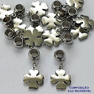 BERLOQUE EM AÇO INOXIDÁVEL (CX89) - PINGENTE TREVO 12MM - COMPOSIÇÃO: AÇO INOXIDÁVEL - AÇO1501