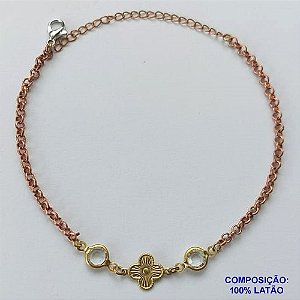 PULSEIRA NO BRUTO PRONTO PARA O BANHO(CX90) - PULSEIRA VAN CLEFF COM PEDRA CRISTAL - TAMANHO 18CM - PESO 3,1GR - FECHO LAGOSTA - BRU13586