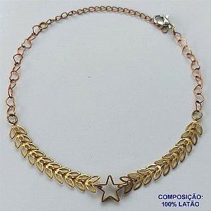 PULSEIRA NO BRUTO PRONTO PARA O BANHO (CX94) - PULSEIRA ESTRELA VAZADA E ESCAMAS- TAMANHO 18CM - PESO 2,6GR - FECHO LAGOSTA - BRU13590