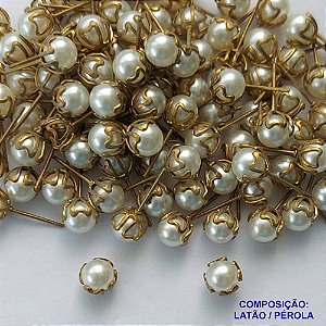 BRINCO NO BRUTO PRONTO PARA BANHO(CX92) - BRINCO DE PINO COM PÉROLA 6MM - PESO: 0,5GR - BRU13619