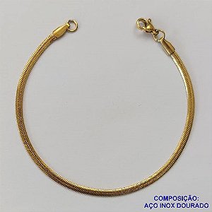 PULSEIRA EM AÇO INOXIDÁVEL DOURADA - (LB026140) PULSEIRA LACRAIA DOURADA - TAMANHO: 17CM - COMPOSIÇÃO: AÇO INOXIDÁVEL - AÇO1515