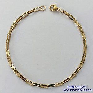 PULSEIRA EM AÇO INOXIDÁVEL DOURADA - (LB062120) -  LARGURA 2MM - TAMANHO: 20CM - COMPOSIÇÃO: AÇO INOXIDÁVEL - AÇO1527