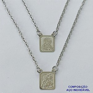 ESCAPULÁRIO EM AÇO INOXIDÁVEL(CX93) - ESCAPULÁRIO SÃO JORGE  - TAMANHO: 60CM - COMPOSIÇÃO: AÇO INOXIDÁVEL - AÇO1533