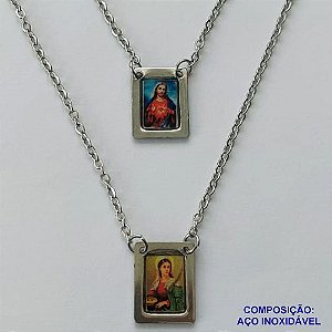 ESCAPULÁRIO EM AÇO INOXIDÁVEL(CX93) - ESCAPULÁRIO SANTA LUZIA - TAMANHO: 60CM - COMPOSIÇÃO: AÇO INOXIDÁVEL - AÇO1538
