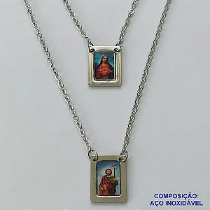 ESCAPULÁRIO EM AÇO INOXIDÁVEL(CX93) - ESCAPULÁRIO SÃO JUDAS TADEU- TAMANHO: 60CM - COMPOSIÇÃO: AÇO INOXIDÁVEL - AÇO1539