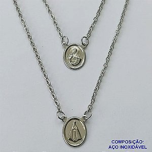 ESCAPULÁRIO EM AÇO INOXIDÁVEL(CX93) - ESCAPULÁRIO NOSSA SRA APARECIDA- TAMANHO: 60CM - COMPOSIÇÃO: AÇO INOXIDÁVEL - AÇO1540