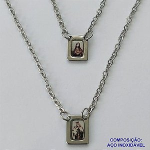 ESCAPULÁRIO EM AÇO INOXIDÁVEL(CX93) - ESCAPULÁRIO NOSSA SENHORA DO CARMO - TAMANHO: 60CM - COMPOSIÇÃO: AÇO INOXIDÁVEL - AÇO1542