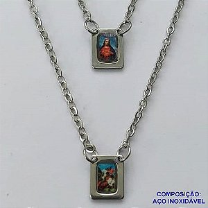 ESCAPULÁRIO EM AÇO INOXIDÁVEL(CX93) - ESCAPULÁRIO SÃO JORGE - TAMANHO: 60CM - COMPOSIÇÃO: AÇO INOXIDÁVEL - AÇO1544