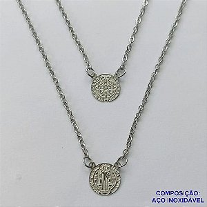 ESCAPULÁRIO EM AÇO INOXIDÁVEL(CX93) - ESCAPULÁRIO SÃO BENTO - TAMANHO: 60CM - COMPOSIÇÃO: AÇO INOXIDÁVEL - AÇO1548
