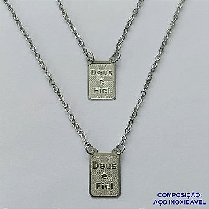 ESCAPULÁRIO EM AÇO INOXIDÁVEL(CX93) - ESCAPULÁRIO DEUS É FIÉL - TAMANHO: 60CM - COMPOSIÇÃO: AÇO INOXIDÁVEL - AÇO1549