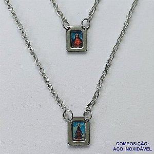 ESCAPULÁRIO EM AÇO INOXIDÁVEL(CX93) - ESCAPÚLARIO NOSSA SRA APARECIDA - TAMANHO: 60CM - COMPOSIÇÃO: AÇO INOXIDÁVEL - AÇO1550