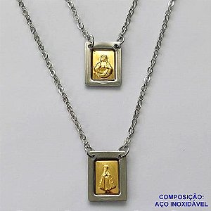 ESCAPULÁRIO EM AÇO INOXIDÁVEL(CX93) - ESCAPULÁRIO NOSSA SRA APARECIDA - TAMANHO: 60CM - COMPOSIÇÃO: AÇO INOXIDÁVEL - AÇO1552