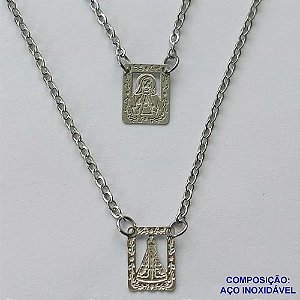 ESCAPULÁRIO EM AÇO INOXIDÁVEL(CX93) - ESCAPULÁRIO NOSSA SRA APARECIDA- TAMANHO: 60CM - COMPOSIÇÃO: AÇO INOXIDÁVEL - AÇO1555
