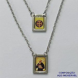 ESCAPULÁRIO EM AÇO INOXIDÁVEL(CX94) - ESCAPULÁRIO SÃO BENTO - TAMANHO: 60CM - COMPOSIÇÃO: AÇO INOXIDÁVEL - AÇO1559