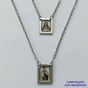 ESCAPULÁRIO EM AÇO INOXIDÁVEL(CX94) - ESCAPULÁRIO NOSSA SENHORA DO CARMO - TAMANHO: 60CM - COMPOSIÇÃO: AÇO INOXIDÁVEL - AÇO1560