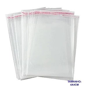 SAQUINHO PLÁSTICO COM ABA ADESIVADA 4X6CM - EMBALAGEM COM 100 UNIDADES - BRU0002896