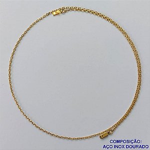 CORRENTE EM AÇO INOXIDÁVEL DOURADO(LB086414) - CORRENTE CADEADO 50CM FECHO GAVETA COMPOSIÇÃO: AÇO INOXIDÁVEL - AÇO1564