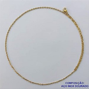 CORRENTE EM AÇO INOXIDÁVEL DOURADO - (LB062035) - CORRENTE CADEADO PACOTE C/12 UNIDADES 45CM FECHO LAGOSTA COMPOSIÇÃO: AÇO INOXIDÁVEL - AÇO1567