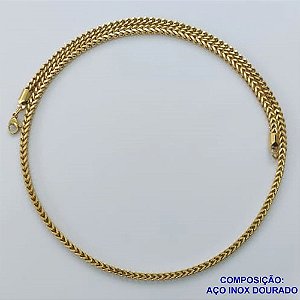 CORRENTE EM AÇO INOXIDÁVEL DOURADO - (LB026203) - CORRENTE 55CM LARGURA 2MM FECHO LAGOSTA COMPOSIÇÃO: AÇO INOXIDÁVEL - AÇO1568