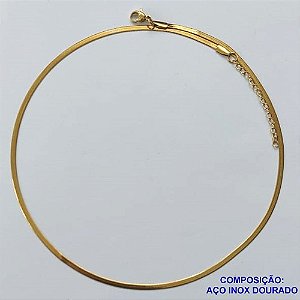 CORRENTE EM AÇO INOXIDÁVEL DOURADO - (LB062069) - CORRENTE LACRAIA  40CM LARGURA 1MM FECHO LAGOSTA COMPOSIÇÃO: AÇO INOXIDÁVEL - AÇO1571