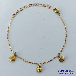 PULSEIRA PRONTO PARA O BANHO(CX96) - PULSEIRA COM PEIXINHOS + EXTENSOR TAMANHO 17CM - PESO TOTAL 2,7GR - BRU13656