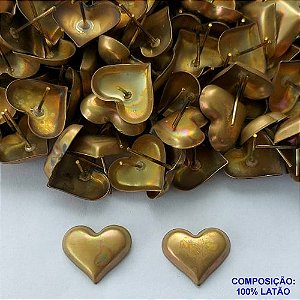 BRINCO NO BRUTO PRONTO PARA O BANHO(CX113) - BRINCO DE PINO CORAÇÃO LISO DE TAMANHO 15MM - COMPOSIÇÃO 100% LATÃO -  PESO TOTAL 1,3GR - BRU13704