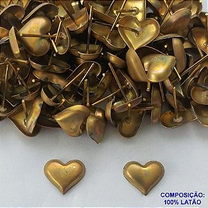 BRINCO NO BRUTO PRONTO PARA O BANHO(CX113) - BRINCO DE PINO CORAÇÃO LISO DE TAMANHO 11MM - COMPOSIÇÃO 100% LATÃO -  PESO TOTAL 1,0GR - BRU13705