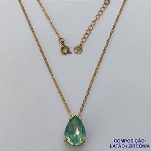 GARGANTILHA NO BRUTO PRONTO PARA O BANHO(CX110) - CORRENTE IMPORTADA 45CM+EXTENSOR  COM ''BASE EM ALTA FUSÃO'' RESINA PEDRA 13X18MM - PESO TOTAL 3.9GR -  BRU13753