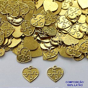 ACESSÓRIO NO BRUTO PRONTO PARA O BANHO - (4993) CORAÇÃO AUTISMO 10MM - PESO TOTAL 0.3GR - COMPOSIÇÃO: 100% LATÃO - BRU0002915